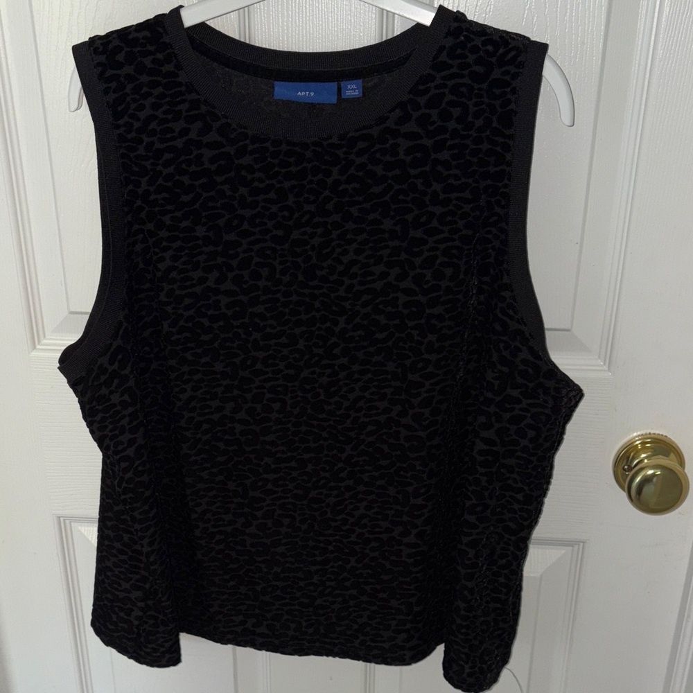 Apt. 9 Women's Black Animal Print sleeveless top